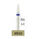 10pcs Dental Lab HP Round Diamond Bur MD10 Electroplated Medium Grit