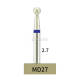 10pcs Dental Lab HP Round Diamond Bur MD27 Electroplated Medium Grit