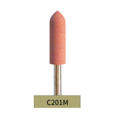 10 PCS Bomaoer Silicon Rubber Bur Ceramic Polishing Pink Medium Grit C201M