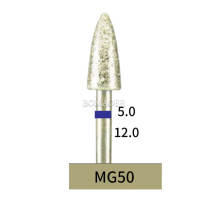 10pcs Dental Lab HP Flame Diamond Bur MG50 Electroplated Medium Grit