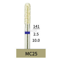 10pcs Dental Lab HP Round Cylinder Diamond Bur MC25 Electroplated Medium Grit