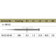 1pc Dental Lab CAD/CAM Milling Burs For VHF K5,For Zirconia VH-K5-03-NC