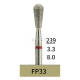 10pcs Dental Lab HP Diamond Bur FP33 Electroplated Fine Grit For Grind Zirconia