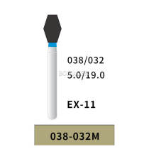10 pcs Dental Diamond Barrel Bur Medium Grit 038-032M Barrel EX-11 19mm