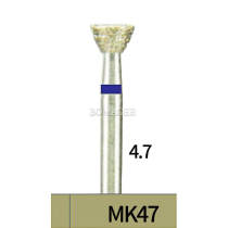 10pcs Dental Lab HP Inverted Cone Diamond Bur MK47 Electroplated Medium Grit