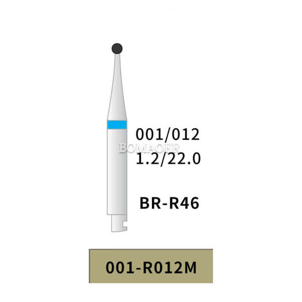 10pcs Bomaoer Diamond Bur BR-R46 - RA/CA Shank Round 22mm Medium Grit