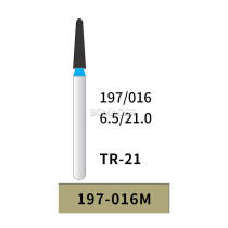 10pcs Medium Grit TR-21 Diamond Bur Round End Cone/CR,TR Shank 21mm 197-016M