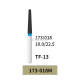 10pcs BOMAOER Diamond Bur Flat Cone/TF Shank 173-018M Medium Grit TF-13 22.5mm