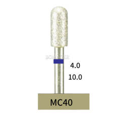 10pcs Dental Lab HP Round Cylinder Diamond Bur MC40 Electroplated Medium Grit