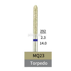 10pcs Dental Lab HP Torpedo Diamond Bur MQ23 Electroplated Medium Grit