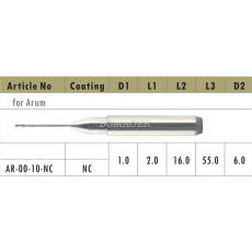 1pc Dental Lab CAD/CAM Milling Burs For Arum,For Zirconia AR-00-10-NC