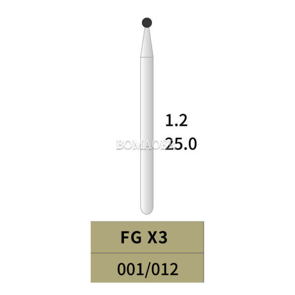 10pcs BOMAOER Dental Oral Surgical Burs of Tungsten Carbide FG X3 25MM 001/012