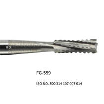 10Pcs Dental Carbide Drills Tapered Fissure CrossCut FG559 High Speed Burs