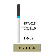 10pcs Medium Grit TR-62 Diamond Bur Round End Cone/CR,TR Shank 21mm 197-018M
