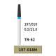 10pcs Medium Grit TR-62 Diamond Bur Round End Cone/CR,TR Shank 21mm 197-018M