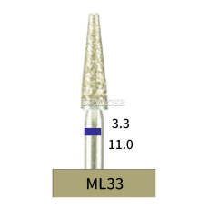 10pcs Dental Lab HP Round Taper Diamond Bur ML33 Electroplated Medium Grit