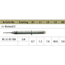 1pc Dental Lab CAD/CAM Milling Burs For Wieland S1,For PMMA WL-S1-07-CRN