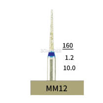 10pcs Dental Lab HP Needle Diamond Bur MM12 Electroplated Medium Grit