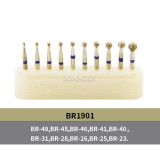 10PCS/KIT Dental Diamond burs of Ball shape Assorted in FG shank Kit Bomaoer
