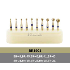 10PCS/KIT Dental Diamond burs of Ball shape Assorted in FG shank Kit Bomaoer