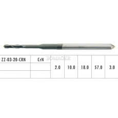 1pc Dental Lab CAD/CAM Milling Burs For ZirkonZahn M3,For PMMA ZZ-03-20-CRN