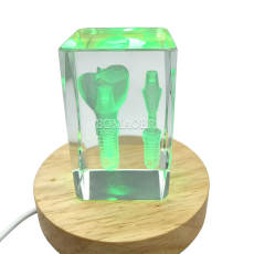 small crystal ornament with a small implant