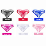 Women's 6 Colors Pack Sexy Crotchless Lingerie Sleepwear Lace Tanga Panties Mesh Undies Underwear Gift For Girlfriend