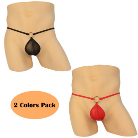 Men's 2 Colors Pack Sexy G-Strings Thong Ice Waistband Underwear Bikini Gift For Boyfriend