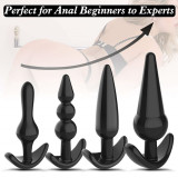 4pcs Pack Anal Plugs Silicone Butt Beads Trainer Sensuality Adult Toy for Sex