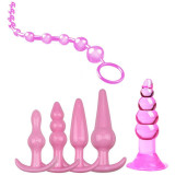 6pcs Pack Anal Plugs Silicone Butt Beads Trainer Sensuality Adult Toy for Sex