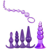 6pcs Pack Anal Plugs Silicone Butt Beads Trainer Sensuality Adult Toy for Sex