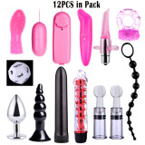 Multiple Function Pack Anal Plugs Silicone Butt Beads Vibrator Trainer Sensuality Adult Role Play Sex Toys 13/12/6/5/3pcs Pack