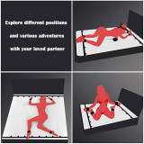 BDSM Kit Bed Restraint Sex Bondage Adult Fetish Toy with Adjustable Hand Ankle Cuffs Blindfold Tickler Included for Couple