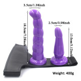 Strap-on Vibrators Harness Dildos Vaginal Anal Butt Plug BDSM Adult Sex Toy for Lesbians Women