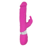 Realistic Dildo Rabbit Veined G Spot Vibrator Rechargeable Waterproof Powerful Vibrating Clit Handhold Massager Adult Sex Toy for Ladies Women Girlfriend Wife