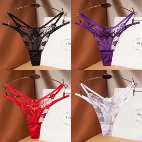 Women's 4 Colors Pack Cute G-String Lingerie Underwear Dresses Panties Clothing Gifts For Girlfriend or Wife