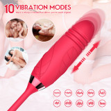 Rose Toy Vibrator Thrusting G Spot Dildo Clitoral Sucking Stimulator Anal Plug Oral Licking Adult Teasing Sex Toys for Women Couple Masturbation