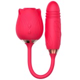 Rose Toy Vibrator Thrusting G Spot Dildo Clitoral Sucking Stimulator Anal Plug Oral Licking Adult Teasing Sex Toys for Women Couple Masturbation