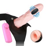 Strap on Realistic Dildo Adjustable Harness G Spot Vibrator Vagina Anal Adult Play Sex Toys for Lesbian Couple Women Men
