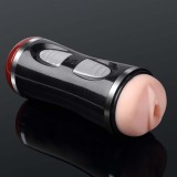 2in1 Male Masturbator Cup Vibrating Mouth Vagina Blowjob Stroker Realistic Textured Pocket Pussy Adult Sex Toy for Men Masturbation