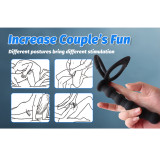 Silicone Anal Beads Butt Plug with Cock Ring Strap On Anus Plug Vaginal G Spot Stimulator Double Penetration Dildo Prostate Massager Adult Sex Toy for Men Wome Couples