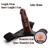 2 Sizes Strap on Realistic Hollow Dildo Large Basic Options Adjustable Chastity Belt Harness BDSM Bondage Vagina Anal Plug Adult Play Sex Fetish Toys for Lesbian Couple Women Men