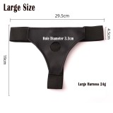 2 Sizes Strap on Realistic Hollow Dildo Large Basic Options Adjustable Chastity Belt Harness BDSM Bondage Vagina Anal Plug Adult Play Sex Fetish Toys for Lesbian Couple Women Men