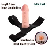 2 Sizes Strap on Realistic Hollow Dildo Large Basic Options Adjustable Chastity Belt Harness BDSM Bondage Vagina Anal Plug Adult Play Sex Fetish Toys for Lesbian Couple Women Men