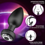 Smart Anal Plug APP Vibrator Wireless Remote Control Butt Plug Vibrating Male Prostate Massage Waterproof Rechargeable Silicone Adult Sex Toy for Men Women Couples