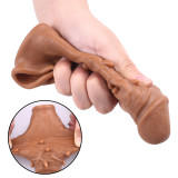 Silicone Penis Sleeve Extender Cock Enlarger Testicle Restraint Male Realistic Reusable Condom Prolonged Ejaculation Delayed Ring Sheath Sex Toys for Men
