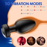 Smart Anal Plug APP Vibrator Wireless Remote Control Butt Plug Vibrating Male Prostate Massage Waterproof Rechargeable Silicone Adult Sex Toy for Men Women Couples
