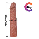 Silicone Penis Sleeve Extender Cock Enlarger Testicle Restraint Male Realistic Reusable Condom Prolonged Ejaculation Delayed Ring Sheath Sex Toys for Men