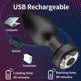 Smart Anal Plug APP Vibrator Wireless Remote Control Butt Plug Vibrating Male Prostate Massage Waterproof Rechargeable Silicone Adult Sex Toy for Men Women Couples