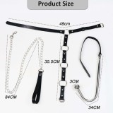 BDSM Sex Slaves Bondage Restraint Anal Hook Options Mouth Ball Gag Collor Chain Bed Foreplay SM Game Fetish Role Play Adjustable Cuffs Adult Sex Toys for Women Men Couples Beginner